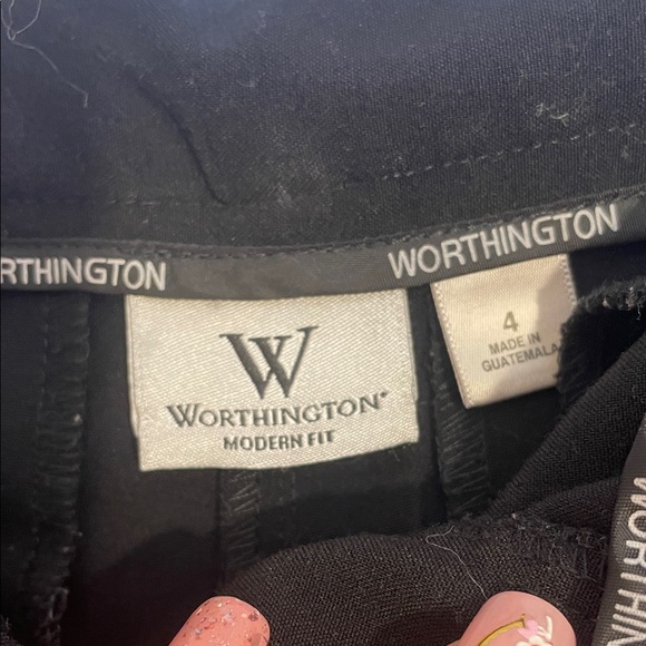 Worthington Elegant Black Modern Fit Straight Leg Pants - Picture 3 of 5